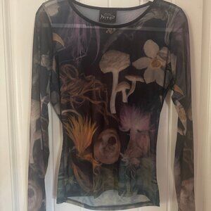 Melanie Martinez Mesh Portals Floral Top